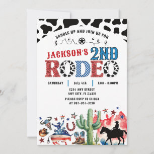 4. Juli Patriotic Rodeo Geburtstag Einladung