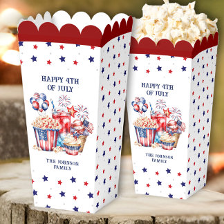 4. Juli Patriotic Stars Süßigkeiten Popcorn Geschenkschachtel