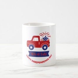 "4. Juli" Patriotic Truck Design Custom Kaffeetasse