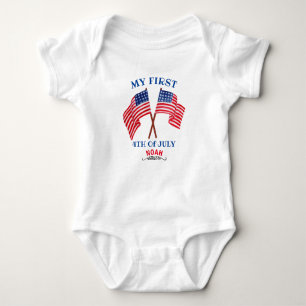 4. Juli, Patriotic USA Flag B Baby Strampler