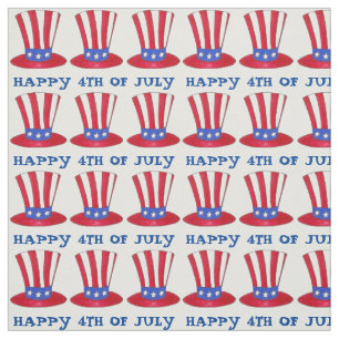 4. Juli Patriotic USA Uncle Sam Tophat Stoff