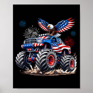 4. Juli Patriotisch Amerikanisch USA Rot Weiß Blau Poster