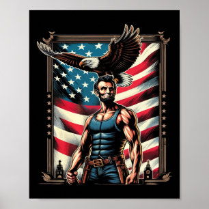 4. Juli Patriotisch Lustig Abraham Lincoln 4. Juli Poster