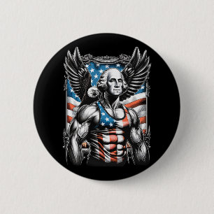 4. Juli Patriotisch Lustig George Washington Juli Button
