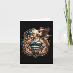 4. Juli Patriotisch Lustig George Washington Juli Karte