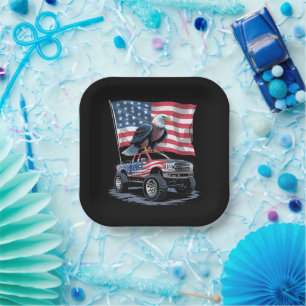 4. Juli Patriotische amerikanische Flagge Adler US Pappteller