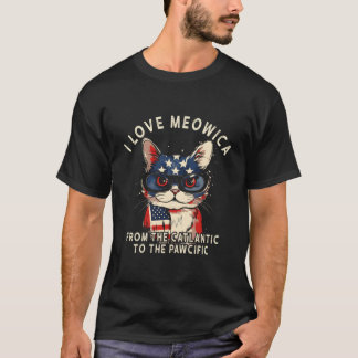 4. Juli Patriotische amerikanische Flagge I Liebe  T-Shirt