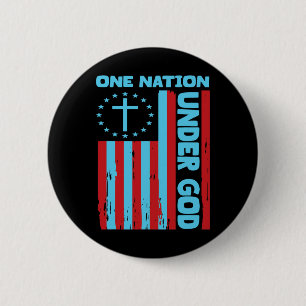 4. Juli Patriotische Christliche Flagge ein Nation Button