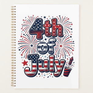 4. Juli Patriotische Feuerwerk Vintage-Shirt Desi Planer