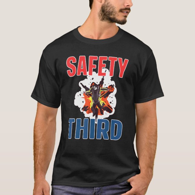 4. Juli Patriotische Feuerwerksicherheit Dritter 6 T-Shirt (Vorderseite)