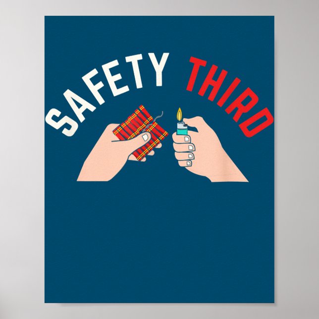 4. Juli Patriotische Feuerwerksicherheit Dritter Poster (Vorne)