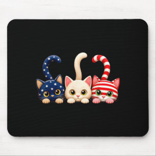 4. Juli Patriotische Katze USA Amerikanische Flagg Mousepad