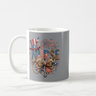 4. Juli Patriotische Krankenschwester Amerikanisch Kaffeetasse