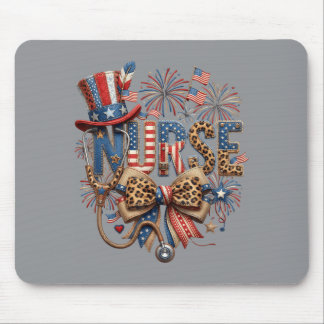 4. Juli Patriotische Krankenschwester Amerikanisch Mousepad