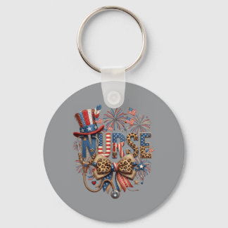 4. Juli Patriotische Krankenschwester Amerikanisch Schlüsselanhänger