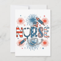 4. Juli Patriotische Krankenschwester Quadrat