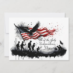 4. Juli Patriotische Kunst mit Flag & Soldaten