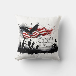 4. Juli Patriotische Kunst mit Flag & Soldaten Kissen