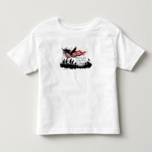 4. Juli-patriotische Kunst mit Flagge und Soldaten Kleinkind T-shirt