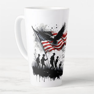 4. Juli-patriotische Kunst mit Flagge und Soldaten Milchtasse
