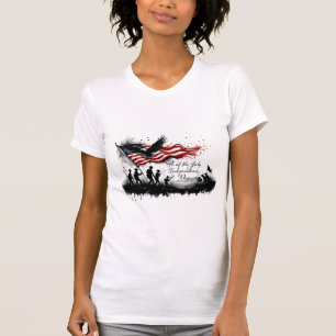 4. Juli-patriotische Kunst mit Flagge und Soldaten T-Shirt