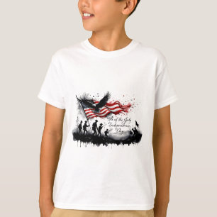 4. Juli-patriotische Kunst mit Flagge und Soldaten T-Shirt