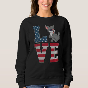 4. Juli Patriotische Liebe Alaskan Malamute Dog Us Sweatshirt
