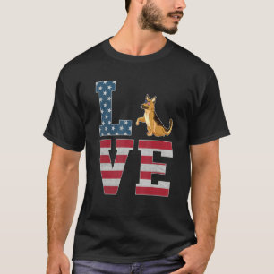 4. Juli Patriotische Liebe Deutscher Schäferhund H T-Shirt