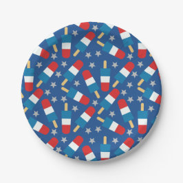 4. Juli Patriotische Popsikel Pappteller