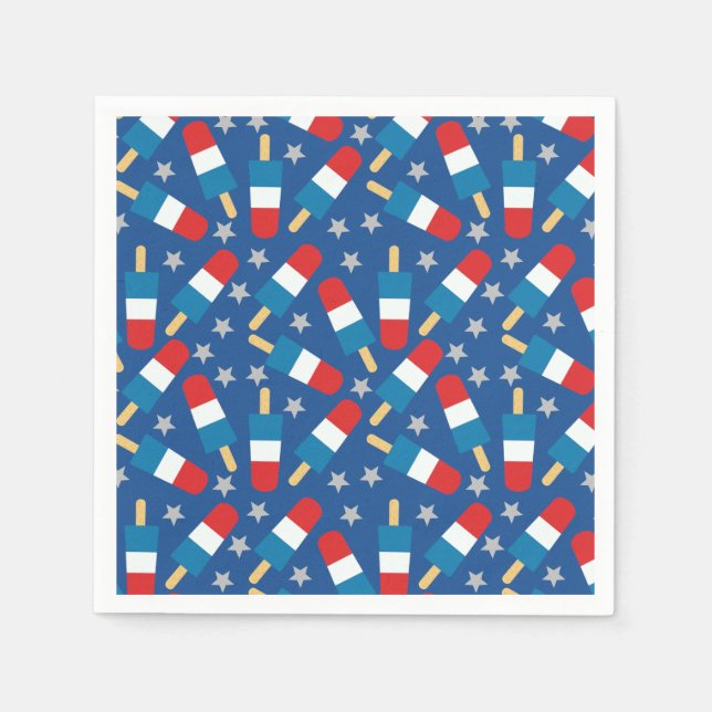 4. Juli Patriotische Popsikel Serviette (Vorderseite)