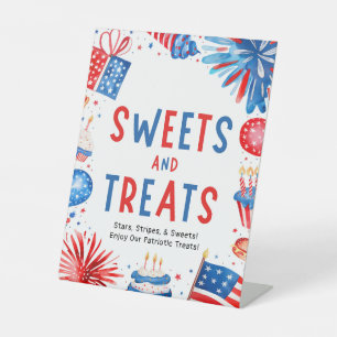 4. Juli Patriotische Sommer Süßigkeiten und Lecker Sockelschild