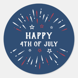 4. Juli: Patriotische Unabhängigkeit Amerikas Runder Aufkleber