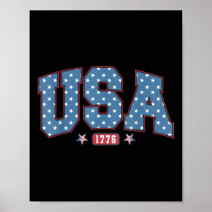 4. Juli Patriotische US-Flagge USA EST 1776 Poster