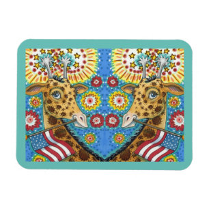 4. JULI PATRIOTISCHE ZWEI-GIRAFFES, FIREWORKS-Spaß Magnet