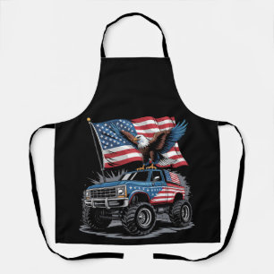4. Juli Patriotischer Adler Monster Truck Amerikan Schürze