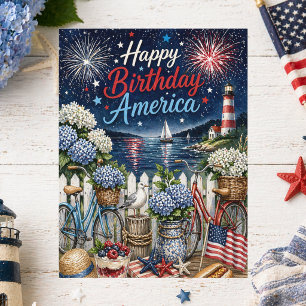 4. Juli Patriotischer Alles Gute zum Geburtstag Am Postkarte