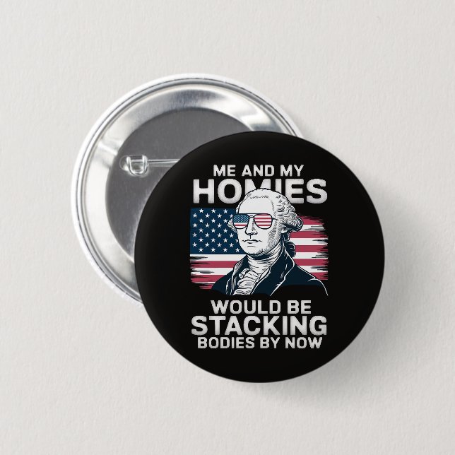4. Juli Patriotischer Amerikaner Button (Vorne & Hinten)