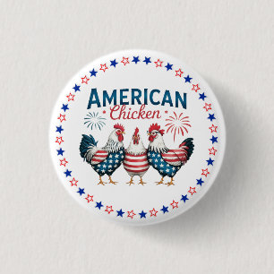 4. Juli Patriotischer Amerikanischer Hahn-62987 Button