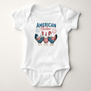 4. Juli Patriotischer Amerikanischer Hahn-62987 T- Baby Strampler