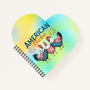 4. Juli Patriotischer Amerikanischer Hahn-62987 T- Notizbuch