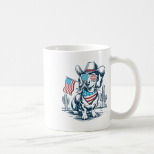 4. Juli Patriotischer Dachshund Cowboy Hund Usa Fl Kaffeetasse