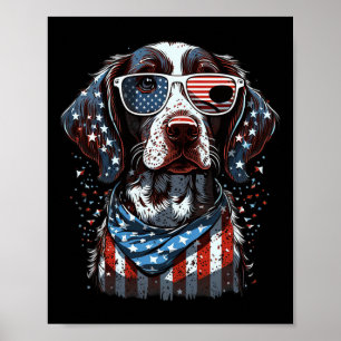 4. Juli Patriotischer deutscher Kurzzeiger D Poster