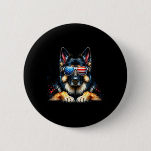4. Juli Patriotischer deutscher Schäferhund Americ Button