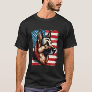 4. Juli Patriotischer Deutscher Schäferhund Hund T-Shirt