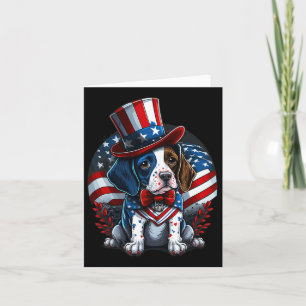 4. Juli Patriotischer englischer Pointer Dog US Fl Karte
