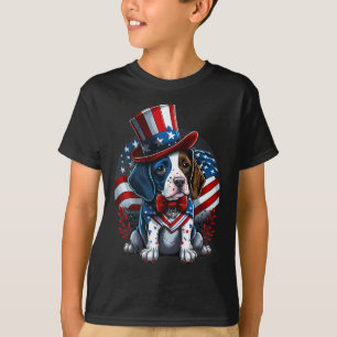 4. Juli Patriotischer englischer Pointer Dog US Fl T-Shirt