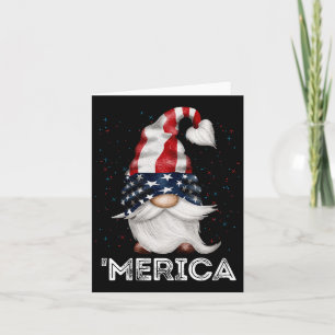 4. Juli Patriotischer Gnom Amerikanische Flagge Fa Karte