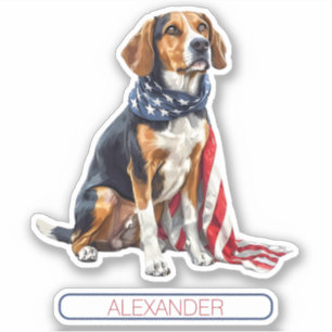 4. Juli Patriotischer Hund Personalisiert Aufkleber