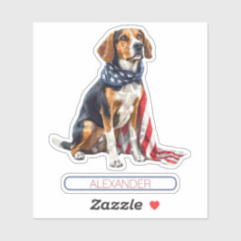 4. Juli Patriotischer Hund Personalisiert Aufkleber