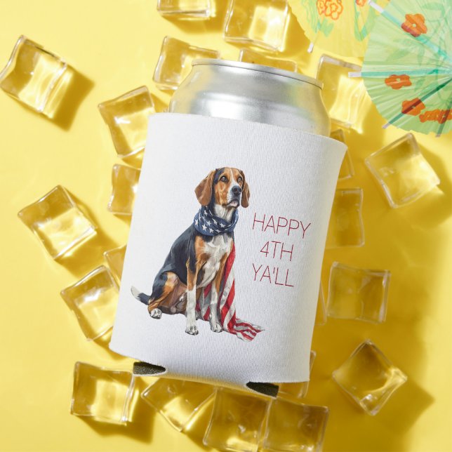 4. Juli Patriotischer Hund Personalisiert Dosenkühler (In Situ Sommer)